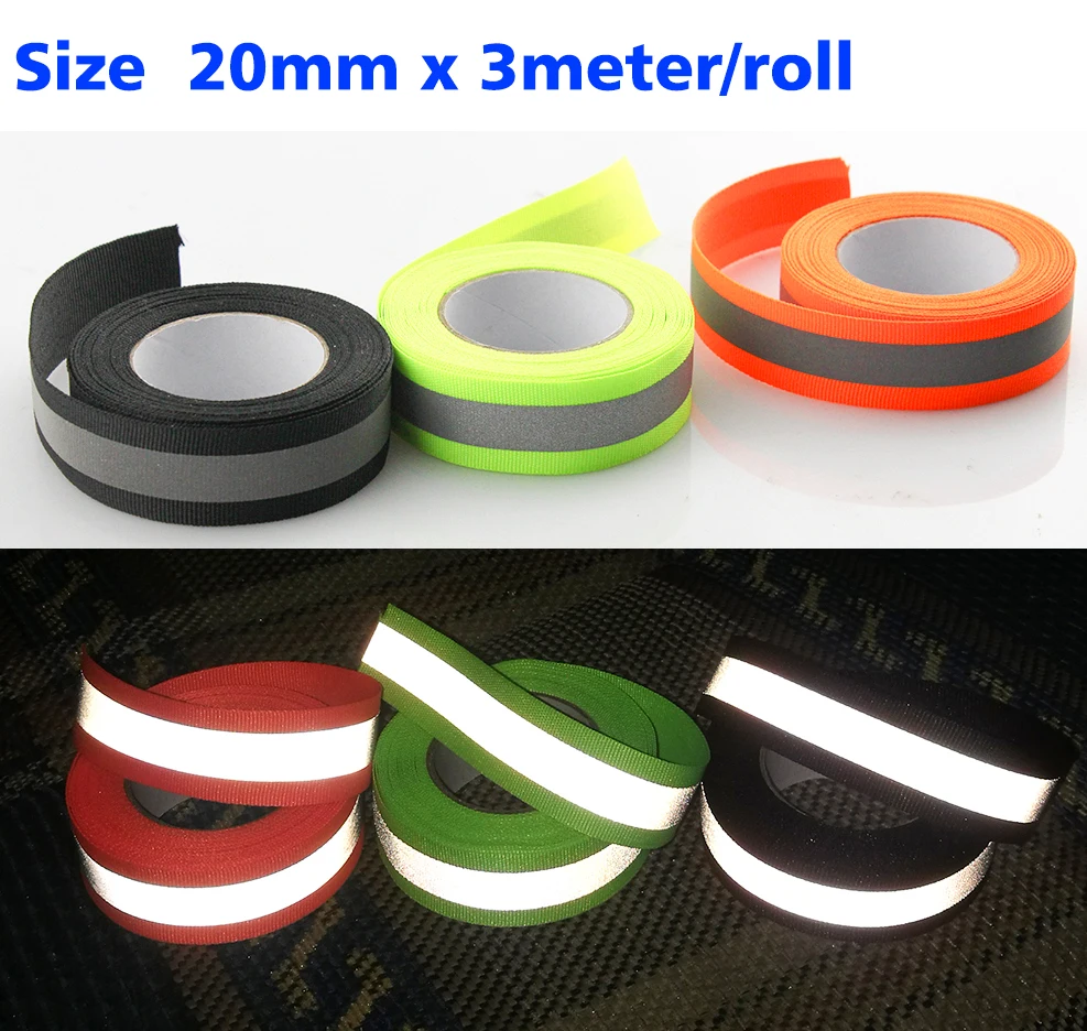 Reflective Fabric Tape Highlight Reflective bing Ribbon 20mm*10mm(W