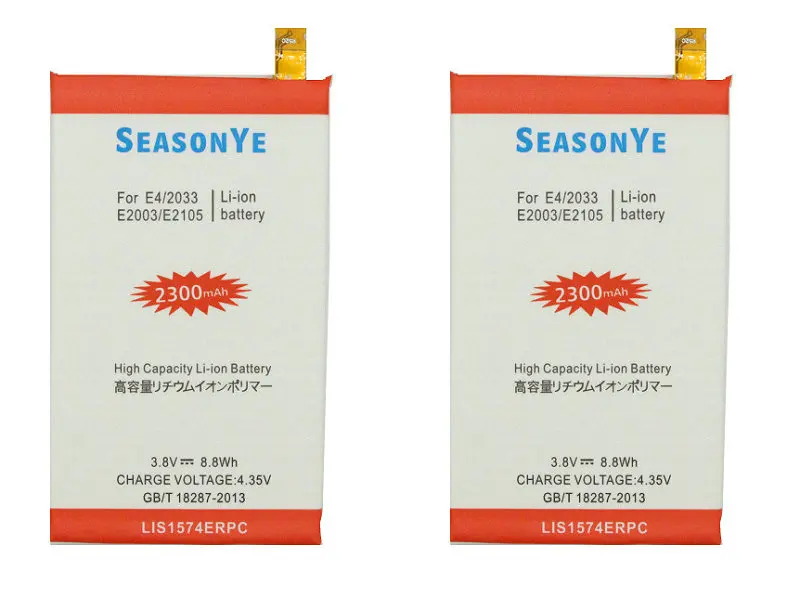 Seasonye 2 шт./лот 2300mAh / 8.8Wh LIS1574ERPC Сменный аккумулятор для E4 E2003 E2033 E2105 E2006 E2043 E2053 E2014