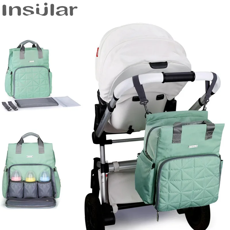 

Newest Baby Diaper Backpack Insular Fashion Waterproof Maternity Baby Bag Multi-function Mummy Nursing Bags Stroller Hanging Bag
