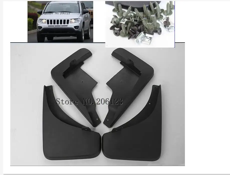 

4pcs/set Car Mudguards Mud Flaps Splash Guard For JEEP COMPASS 2011 2012 2013 2014 2015 2016 fender mudflap