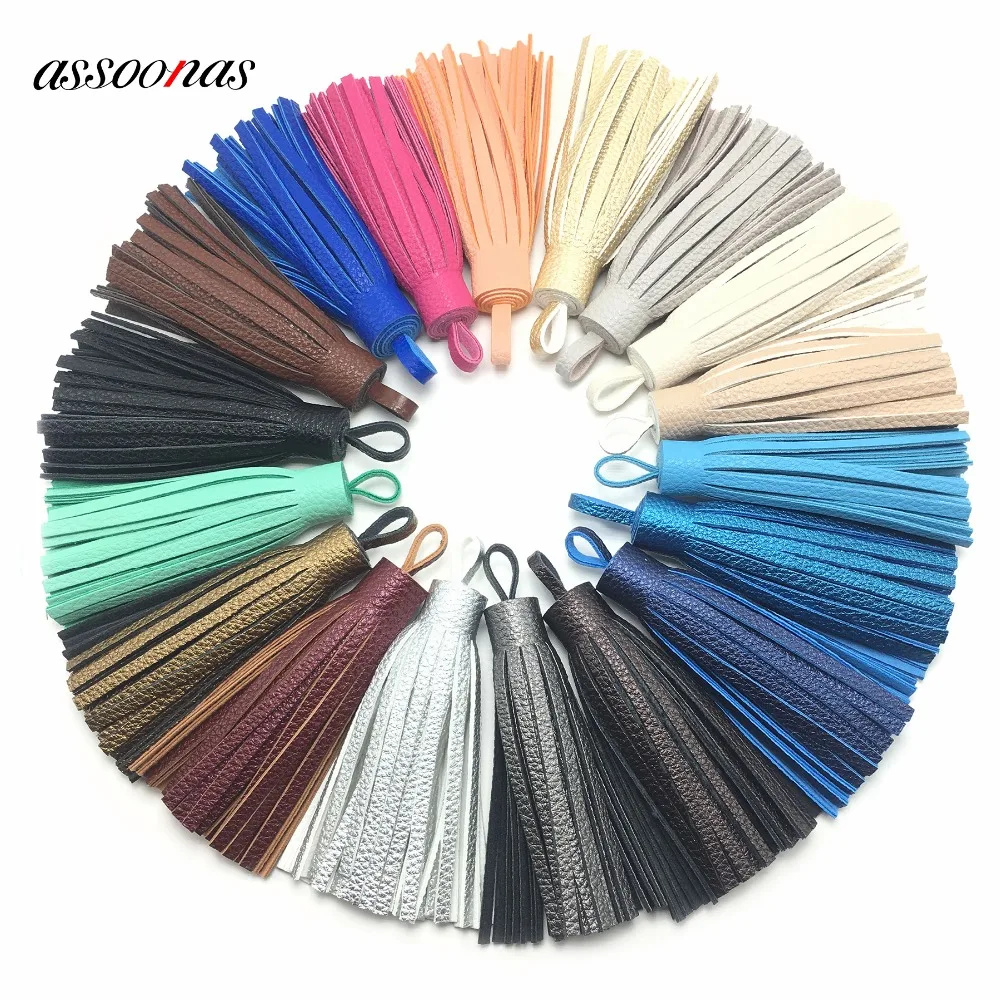 Assoonas-Pompon en cuir PU pour boucle d'oreille bricolage, accessoires de bijoux, pièces d'accessoires, L88, 1 pièce par lot