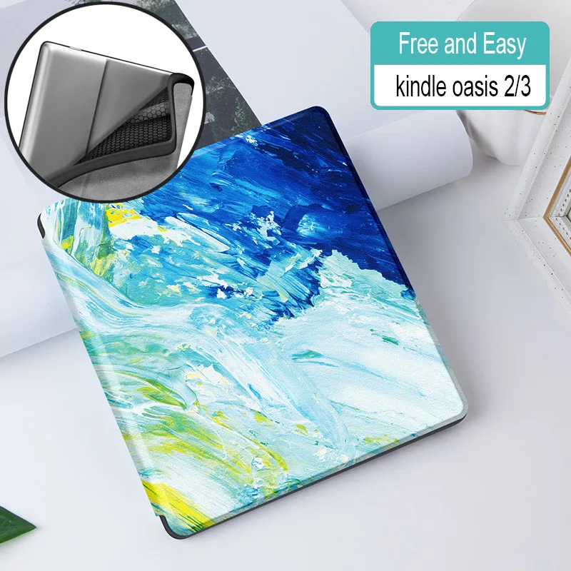 Ультратонкий Мягкий Магнитный чехол для " Kindle Oasis 2/3(& Release) eReader для Kindle Oasis / Auto Sleep/Wake - Цвет: Free and easy