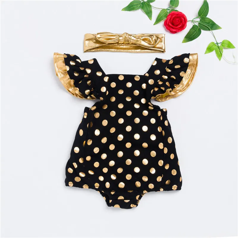 Tailored Design 22Inch Reborn Doll Clothes Lovely Gold Dots Romper Fit ...