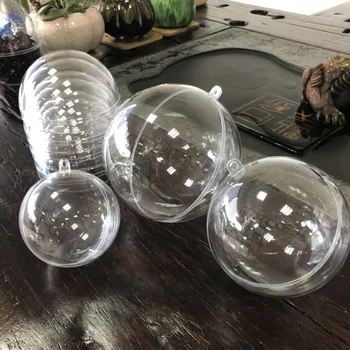 

50pcs 4-8cm Transparent Plastic Christmas Balls Ornaments New Year's Tree Decorations Jewelry For Home House Craft Supplies