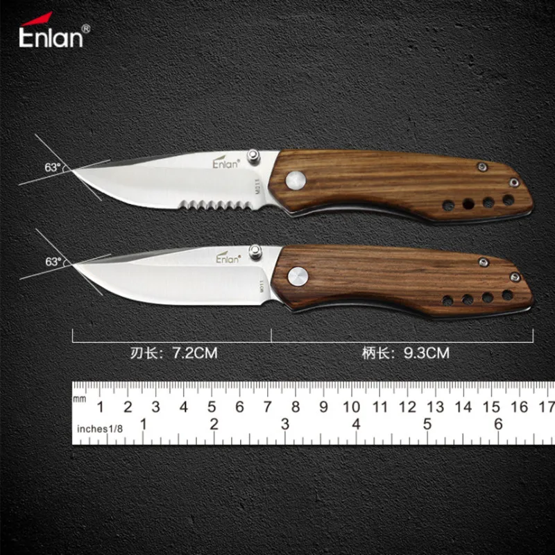 Складной нож Enlan M011 для повседневного использования 8Cr13Mov Клинок с деревянной