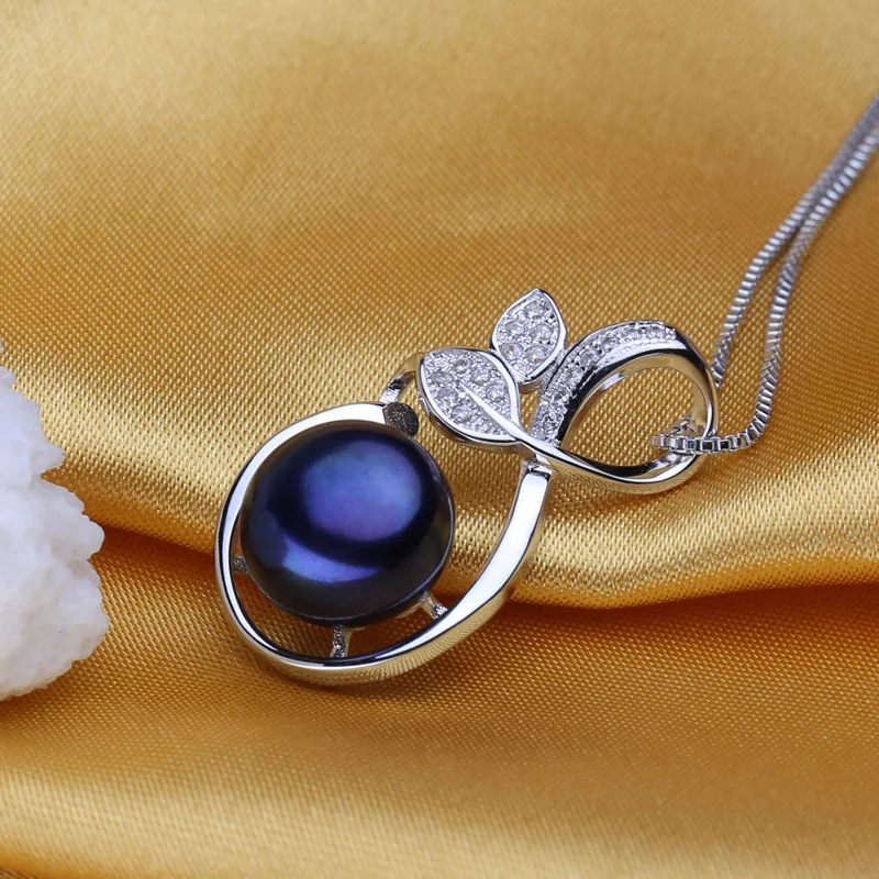 FENASY натуральный жемчуг S925 Стерлинговое ожерелье в виде серебряного листа для женщин богемное растение Трендовое кубическое циркониевое CZ ожерелье подарок на день рождения