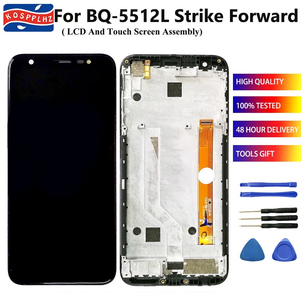 Лучшее качество для BQ 5512L STRIKE FORWARD LCD дисплей сенсорный экран дигитайзер Замена 5512