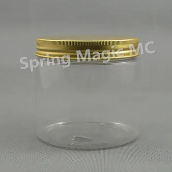 

420g Transparent PET Cream Jar Used for mask/hair waxe/Storage Tank.420ml Plastic Cosmetic Jars With Gold Aluminum Lid PET Jars