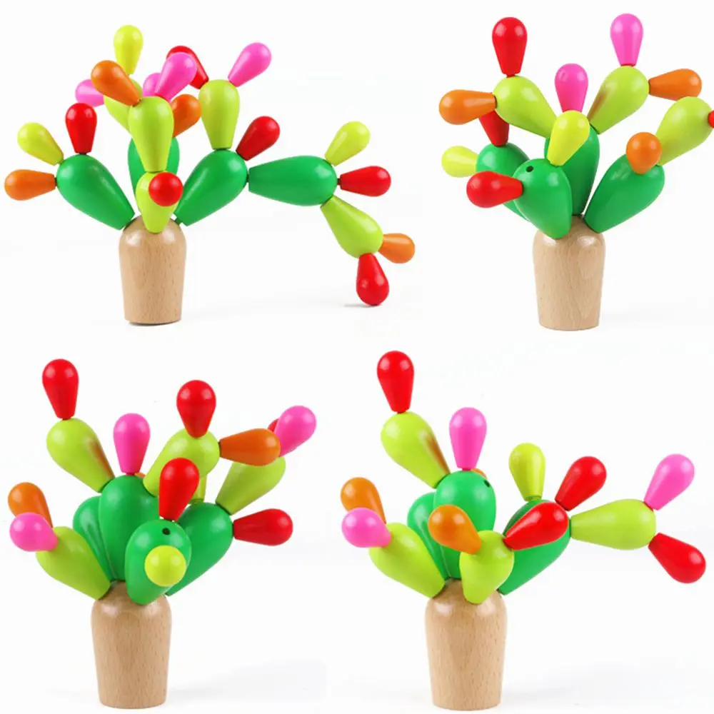 

Creative Mosaic Toy Gifts Children Prickly Pear Cactus Wooden Blocks Mosaic Assembling Demolition Toys