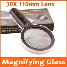 20X LED Reading Magnifier Magnifying Glass Illuminated Household Dedicated Handheld Office Loupe with 10pcs Lamps the elderly a4 size desk type reading loupe magnifying glass illuminated magnifier with 4 led lamps lights for old people