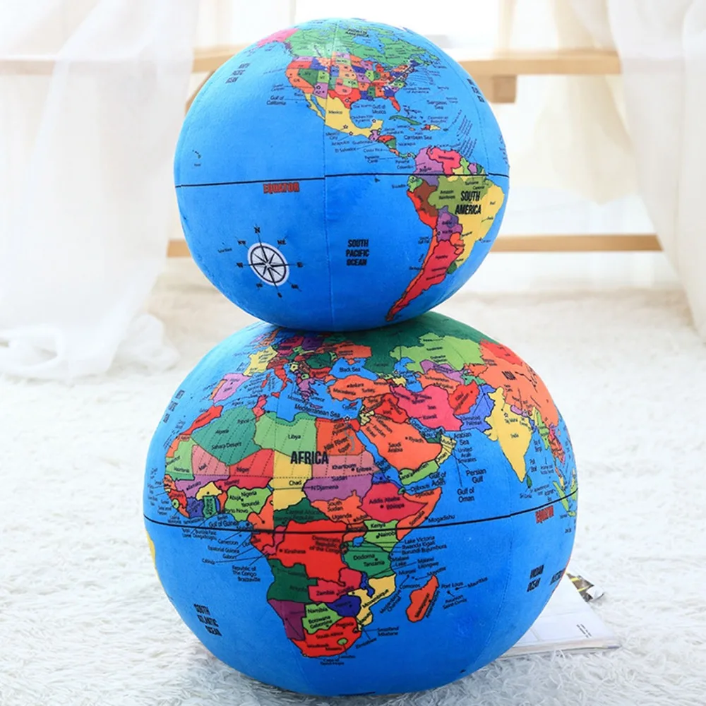 Дропшиппинг Millffy 1 шт. моделирование Глобус Земля Карта мира Плюшевые игрушки Подушка Детская кукла головоломка подарок мальчик мяч