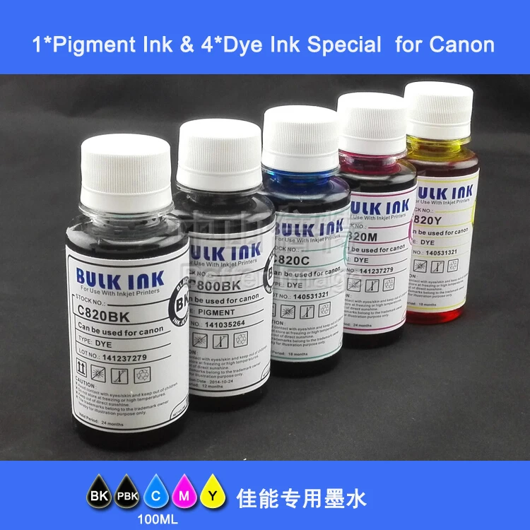 

XIMO 5*100ml bottled dye ink with pigment ink for PGI-580 CLI-581, PGI-280 CLI-281,PGI-480 CLI-481, PGI-780 PGI-781series etc.