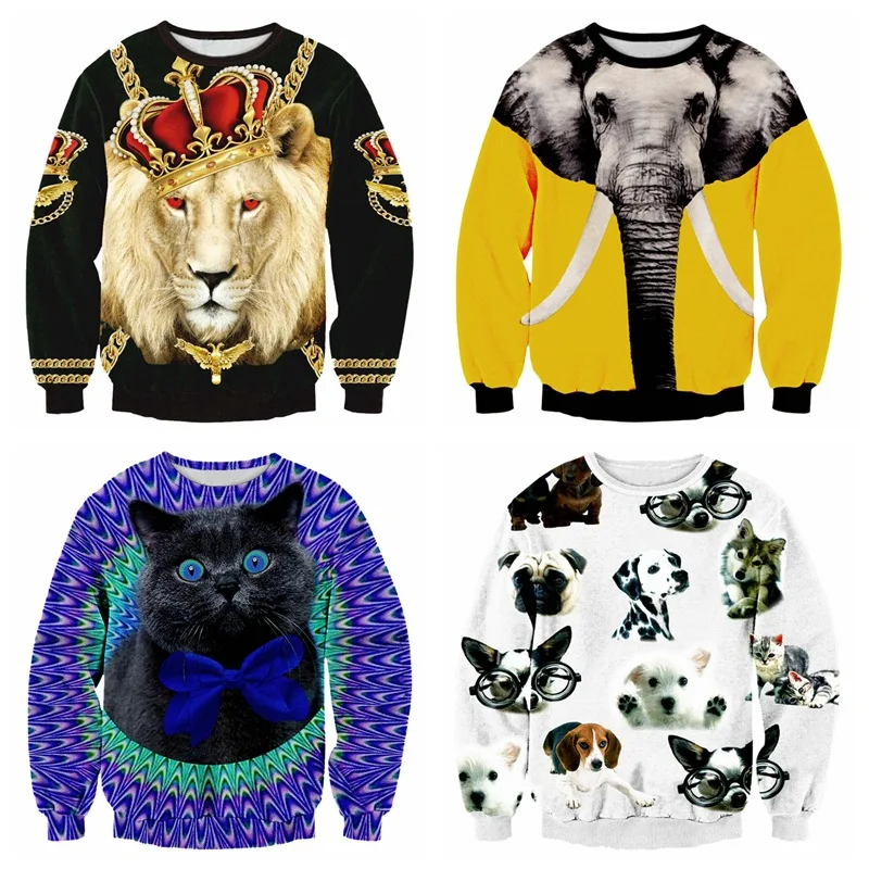 High Quality Baseball Wear Hooded Sweater Boy Thai Tide Brand Red Eye Lion Crown 3D Stereo