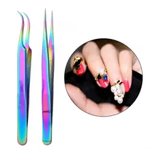 Набор для акриловых ногтей 2 шт Профессиональный Прямой изогнутый ногтевой дизайн пинцеты маникюрный аппликатор для стразов набор для акриловых ногтей