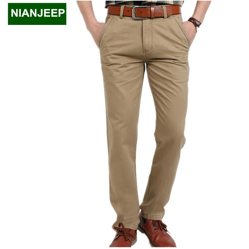 

NIANJEEP New autumn and winter men's casual pants large size cotton business men trousers multi-color optional male clothing