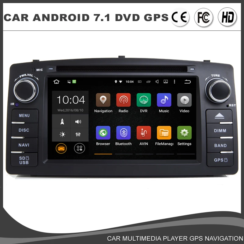 Best Car Android 7.1 For BYD F3 Auto Radio Car DVD GPS Player For Toyota Corolla E120 Radio BT Wifi 4G DAB+Mirror Link RK3188 16G Map