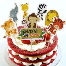 Сафари вечерние 24 шт Джунгли животных торт Топпер детская игрушка в ванную украшение для торта ко дню рождения поставка Дети пользу день рождения Топпер