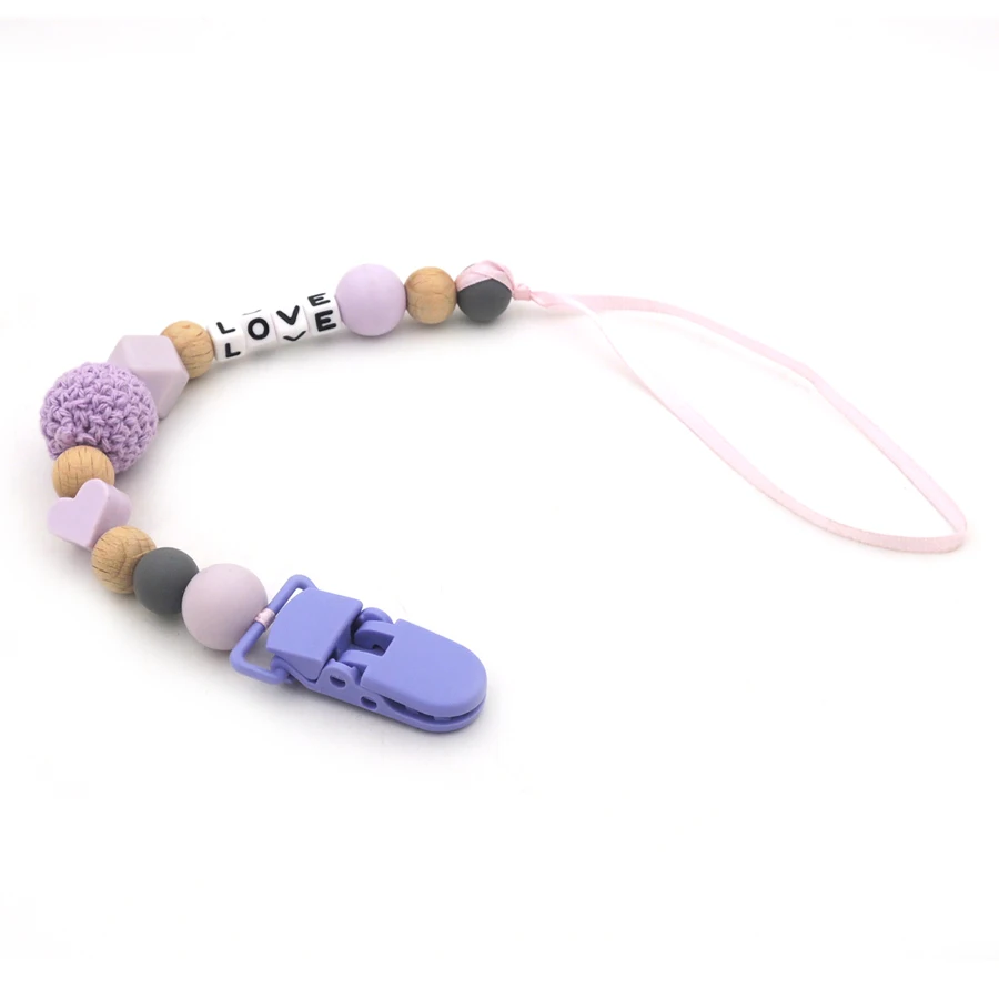 2018 NEW personalized baby silicone pacifier clip, dummy chain 6 colors mint pink baby girl pacifier clips baby accessories CB03