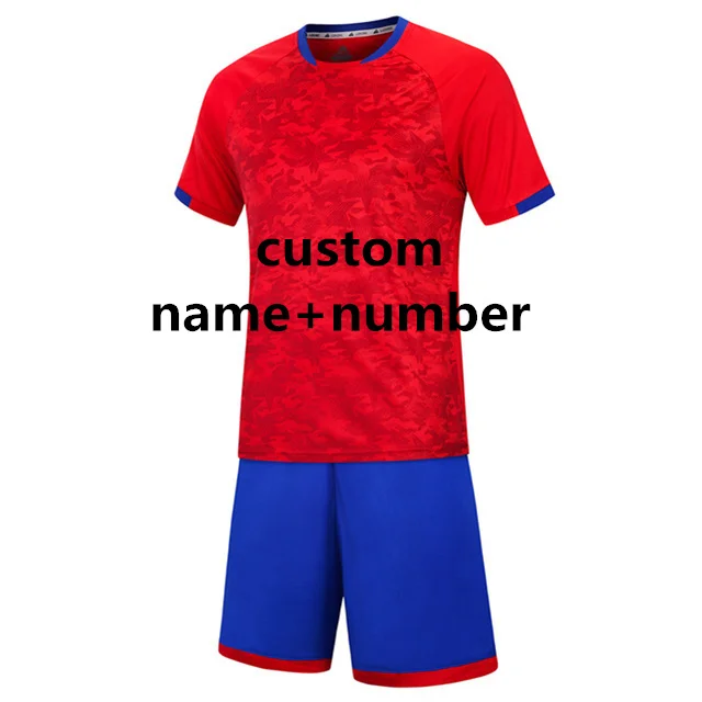Тренировочный костюм для футбола дети мужчины свободная игровая футболка набор футбольные тренировочные майки Костюмы Мальчики Спортивная Футбольная форма - Цвет: custom name number