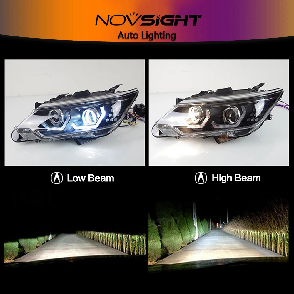 NOVSIGHT 2 шт. автомобильный Стайлинг светодиодный DRL поворотник для Toyota Camry фар в сборе