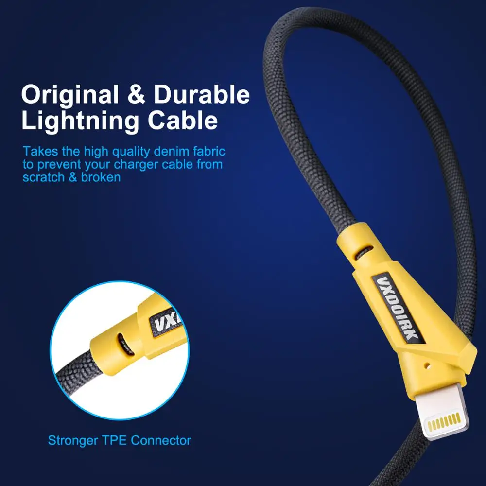 Vxdoirk MFi кабель USB для iPhone X Xs Max XR 2.4A быстрой зарядки передачи данных 8 7 6 Plus|Кабели