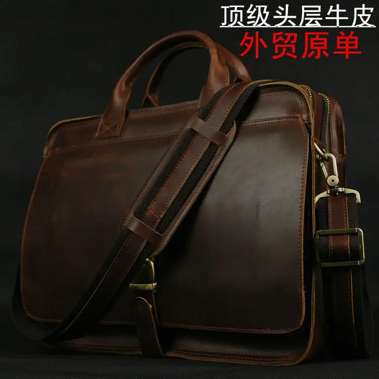 Роскошный портфель из натуральной кожи, мужская деловая сумка, мужской портфель, кожаная мужская офисная сумка для iPad, сумка через плечо, сумка-тоут M002