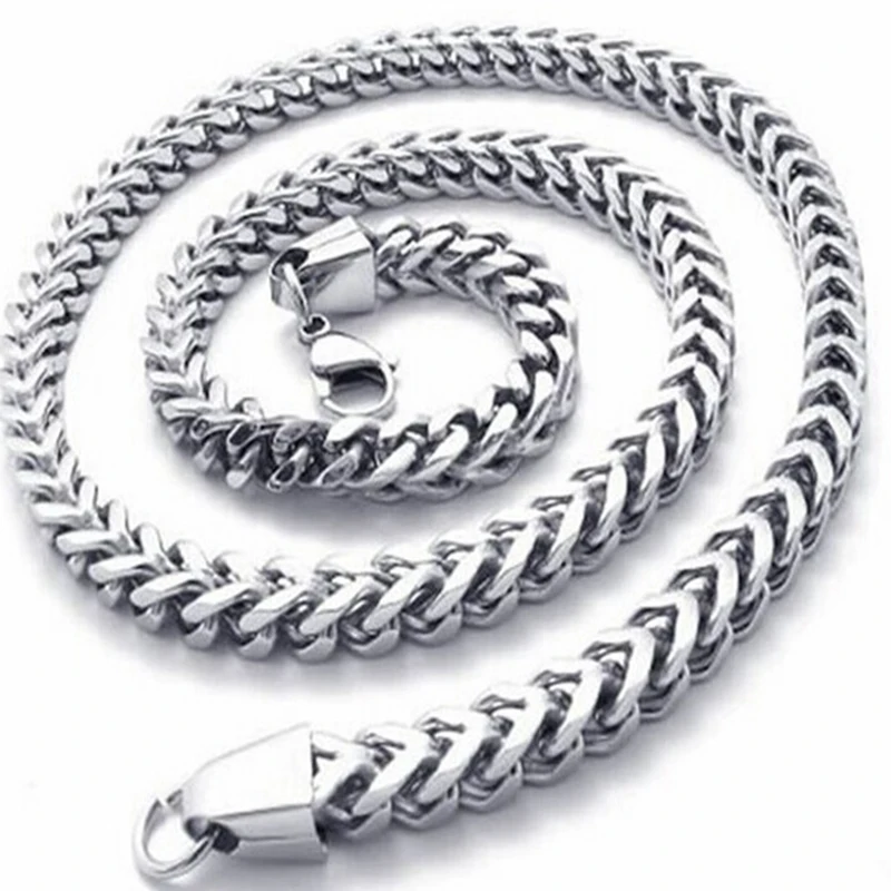 

Luxury Silver Jewelry Stainless Steel 18-30 inch Colar Masculino Cuba Male Long Curb Chain Men Necklace Party Chaine Homme