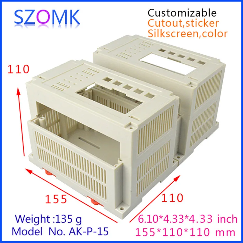 

plastic electronics enclosure din rail box (1 pcs)155*110*110mm wall mount plastic enclosure control box junction housing