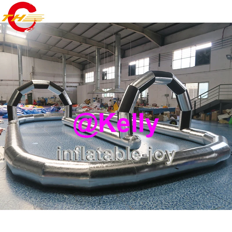 

10x6x2mH free shipping inflatable air track, inflatable bumper car race track for sale, popular inflatable go kart race track