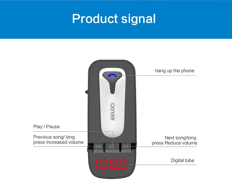 Fm-передатчик Bluetooth V4.2 Handsfree автомобильный комплект+ гарнитура наушники fm-модулятор адаптер Aux выход вход Поддержка TF карта u-диск