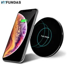 NYFundas 10W Fast Wireless Flat Round Charger Ultra-Thin for samsung galaxy note 9 s9 s8 plus charging pad caricatore induction