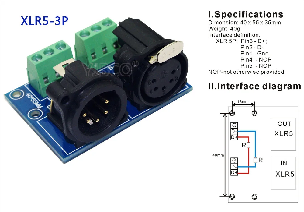 Led CH dmx512 диммер Декодер контроллер терминал адаптер 5 core XLR до 3 core XLR, ADDR2, RJ45-3P, XLR5-3P