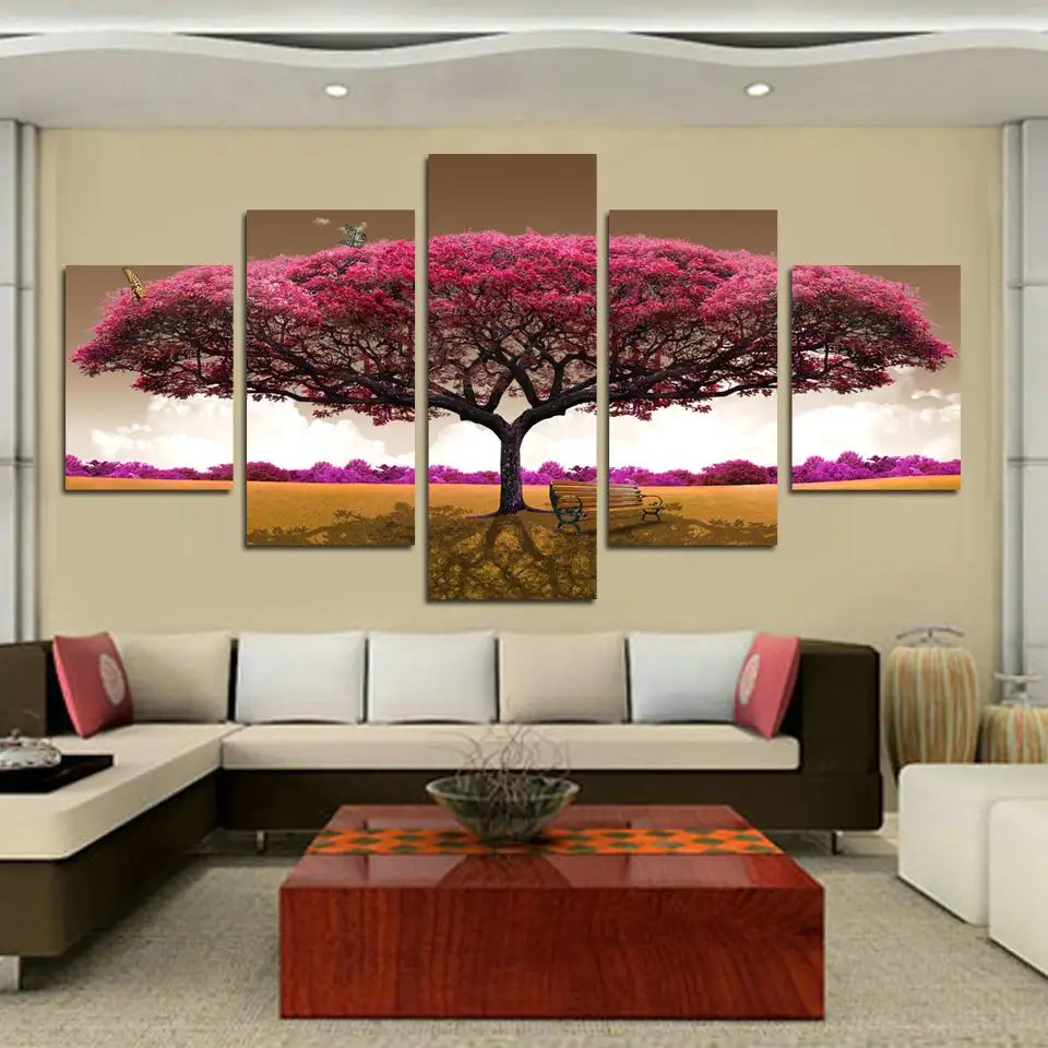 Online kaufen groÃhandel leinwand malerei rosa baum aus china ...