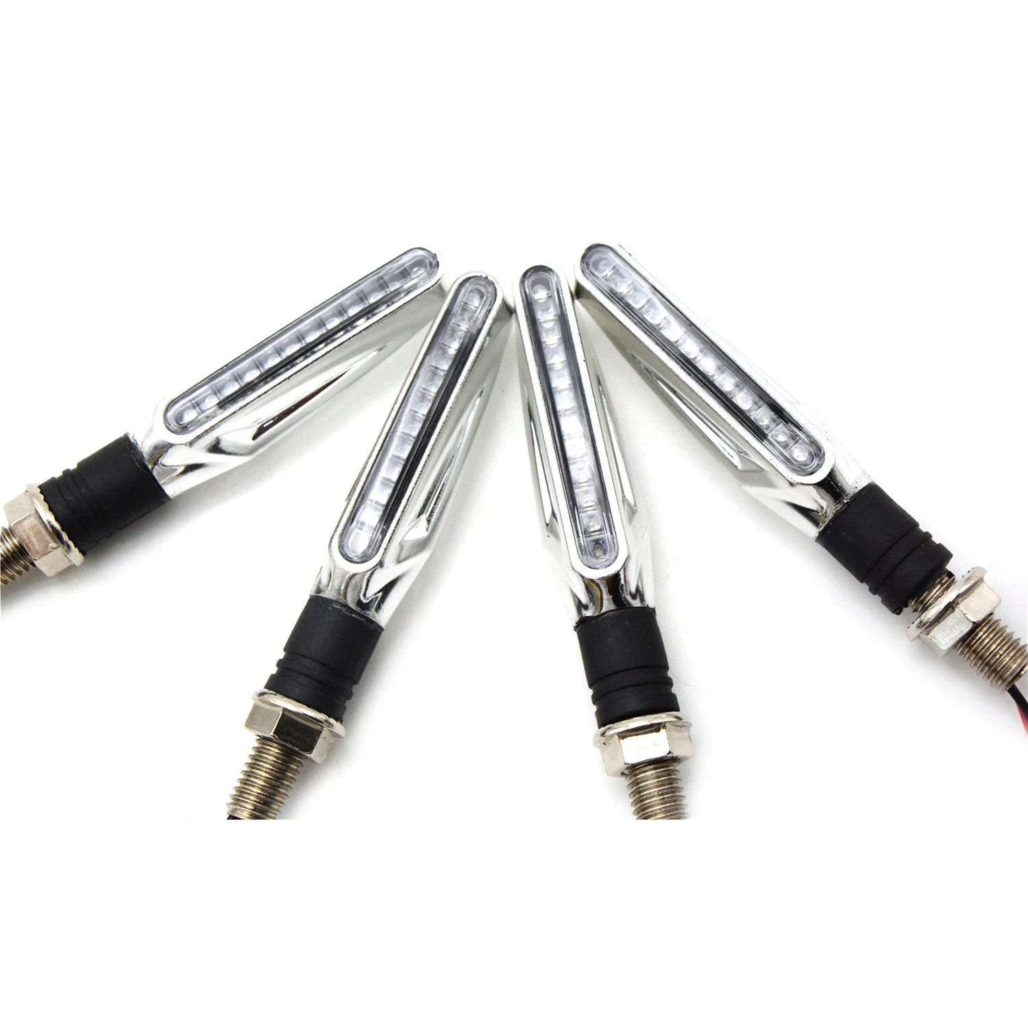 For Triumph Bonneville T100/ Bonneville BlackMotorcycle Universal Turn Signal Light Flexible 12 LED Indicators Blinkers Flashers