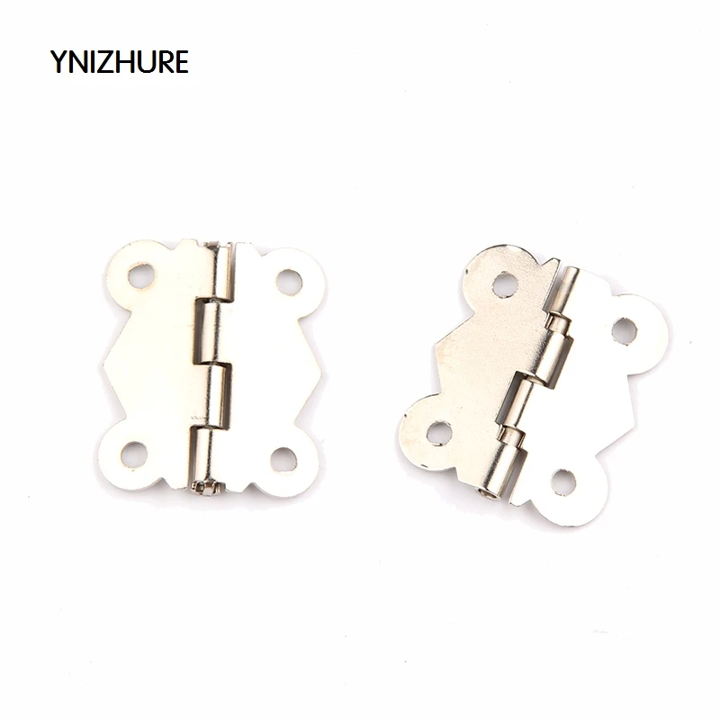 Goedkoop YNIZHURE 50 STKS 30mm x 25mm Zilveren Vlinder Deur Scharnieren Kast Lade Sieraden Doos Scharnier Voor Meubels Hardware
