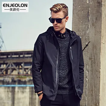 

Enjeolon Brand Hoodies Bomber Windbreaker Jackets Men Gashion Black Solid Mens Coats Hoodies Jacket Men Cool Clothes JK0319