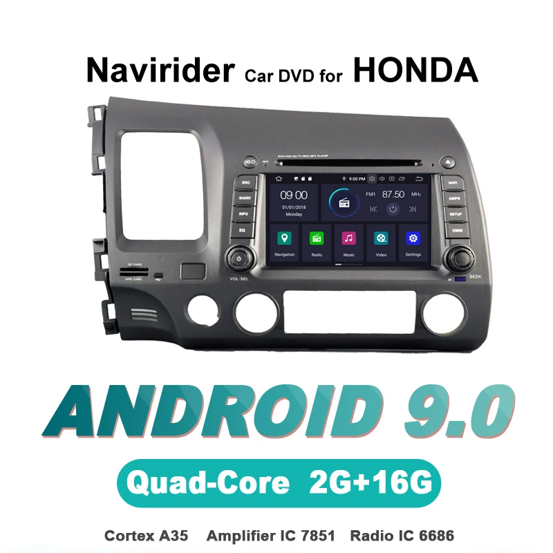 

touch screen OTOJETA Android 9.0 car dvd player FOR HONDA CIVIC 2006-2011 navigation car accessories gps Multimedia radio