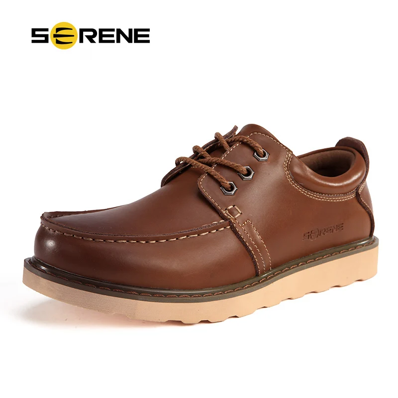 SERENE Brand Mens Tooling Shoes Cow Leather Shoes Casual British Creepers Ankle Boots Oxfords Shoes Mens Shoes Warm Winter Fur