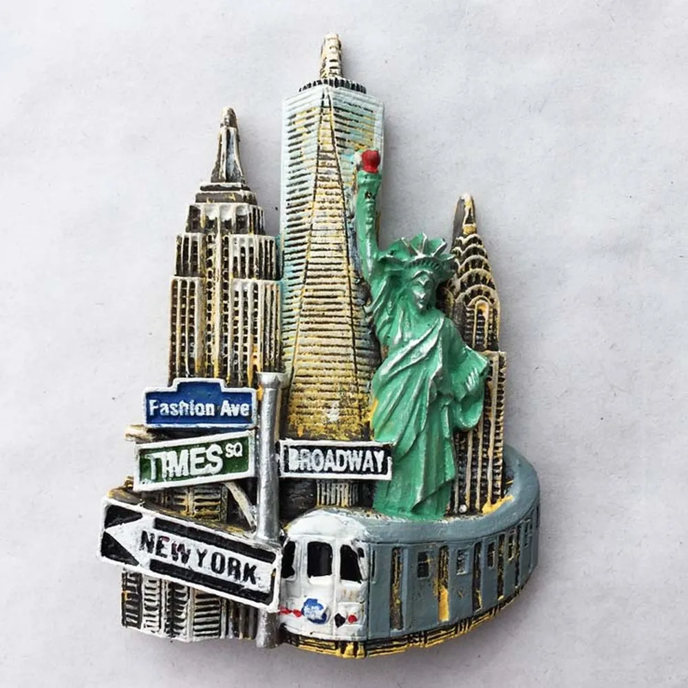 BABELEMI 1PCS USA New York City Landmark Fridge Magnet Souvenir Statue of Liberty Refrigerator Magnets Decor Crafts|Магниты на