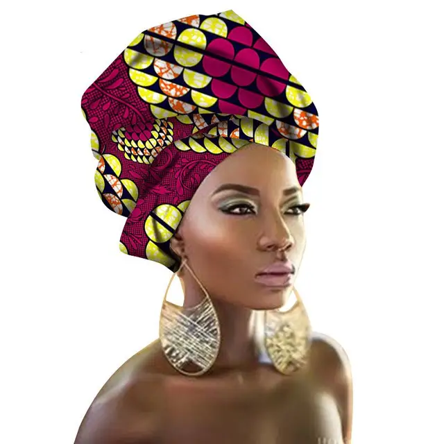 100 Cotton 90*100cm Women African Head Wraps Traditional Head Wrap