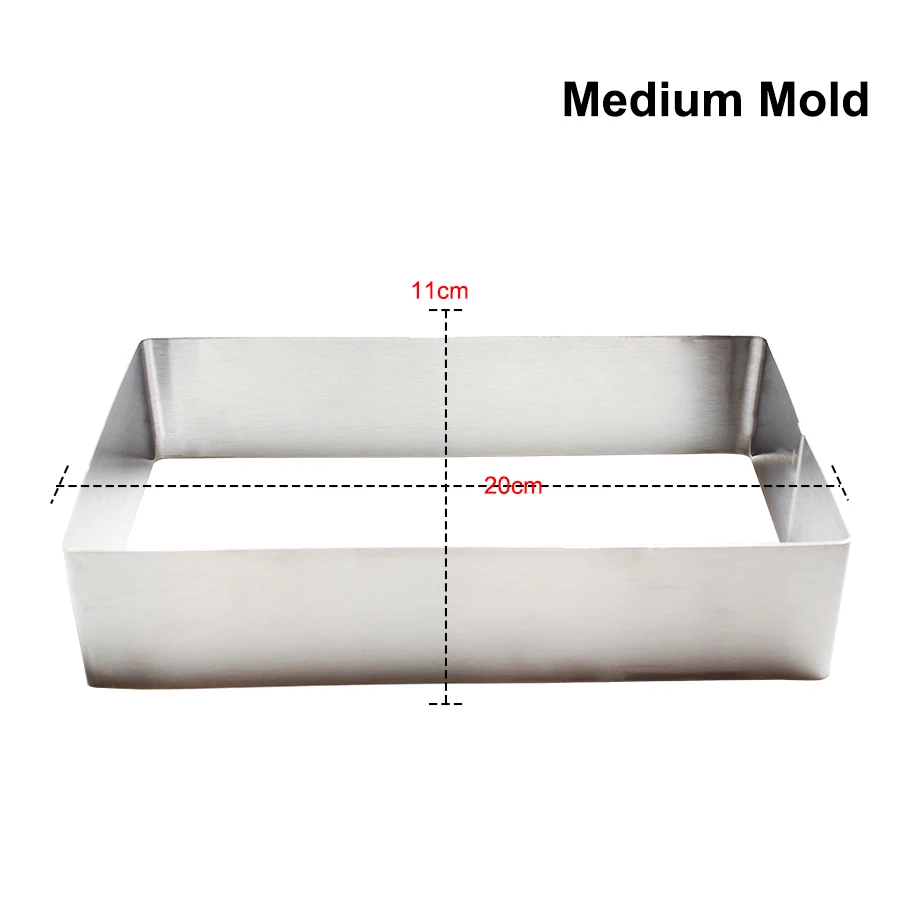 3 шт./компл. прямоугольный Нержавеющая сталь пресс-форма для торта Малые/Средние/Большие Fondant(сахарная) мусс кольцо на свадьбу, день рождения, инструменты для выпечки торта аксессуары