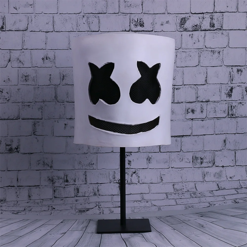 DJ Marshmello Маска анфас Косплэй костюм карнавал Хэллоуин Опора Латекс маски головной убор аксессуары