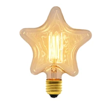 Художественное оформление освещения лампы углеродная нить из прозрачного стекла, винтажная лампа Эдисона в стиле ретро лампа накаливания 40 W 220 V E27 звезда форма лампы