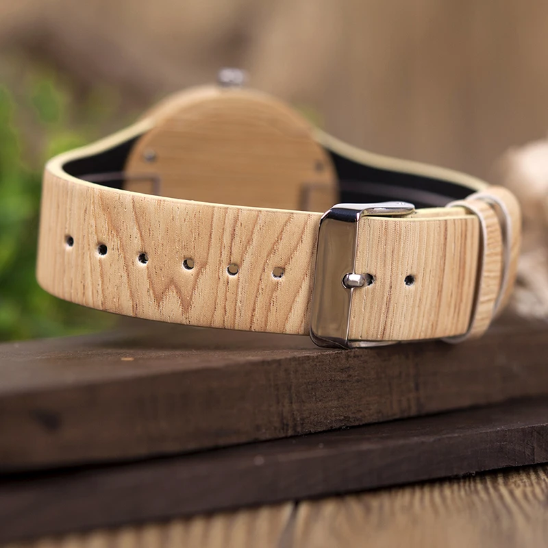 BOBO BIRD Wooden Quartz Watch Leather Band Wristwatches New Design Men Women Timepieces for Gift C-iQ17
