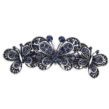 EASYA Лидер продаж синие хрустальные шпильки в форме бабочки заколки для волос для женщин и девушек модные заколки-бабочки аксессуары для волос ювелирные изделия