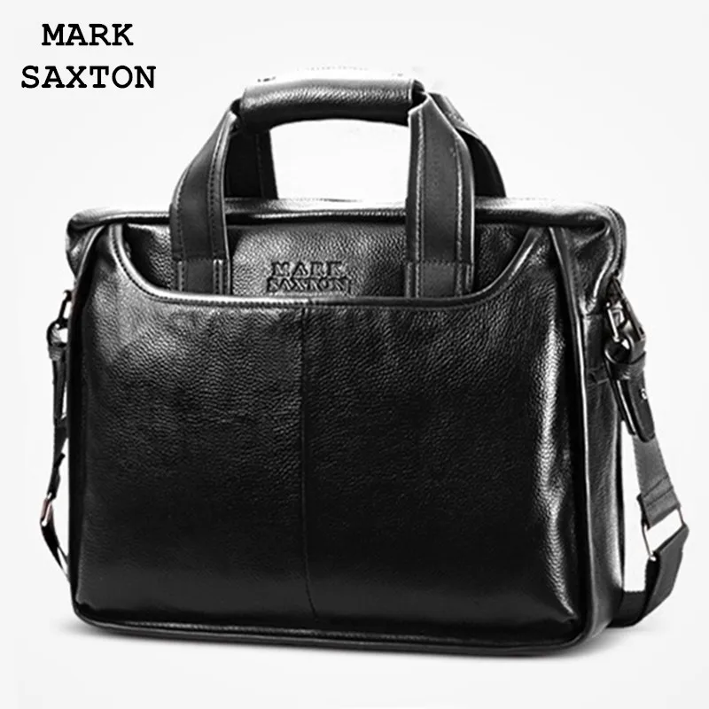 Мужская сумка портфель MARK SAXTON дизайнерская Повседневная из натуральной воловьей