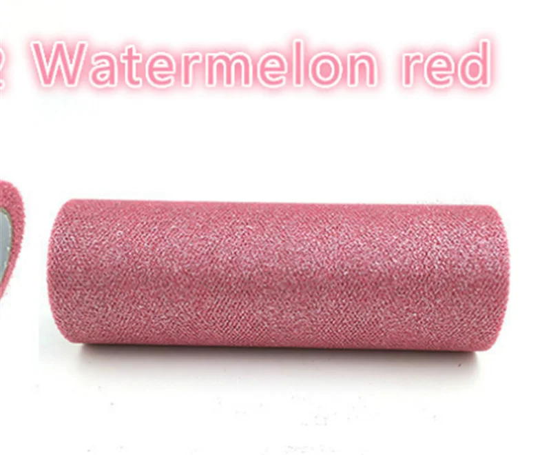 Watermelon red 15 см 25 ярдов тени с металлическим блеском тюль рулон кружево своими руками ткань рулоны детская юбка-пачка одежда трикотажное платье Швейные аксессуары - Цвет: Watermelon red