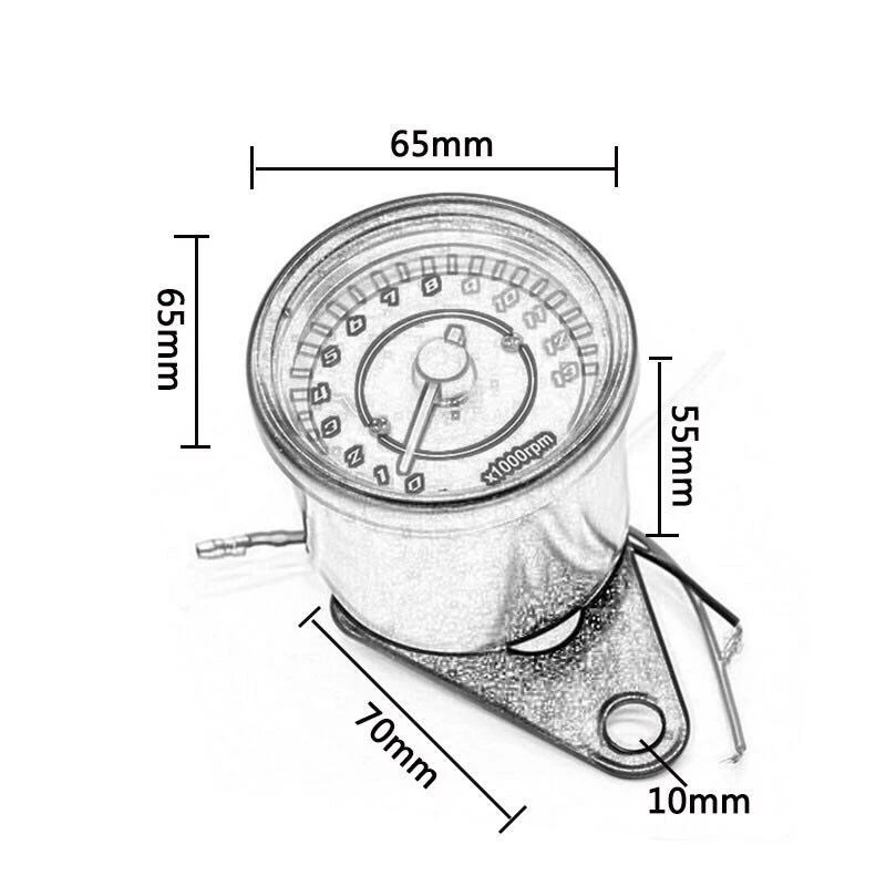 Ретро Черные мотоциклетные Скорость ometer одометр спидометр тахометр DC 12V