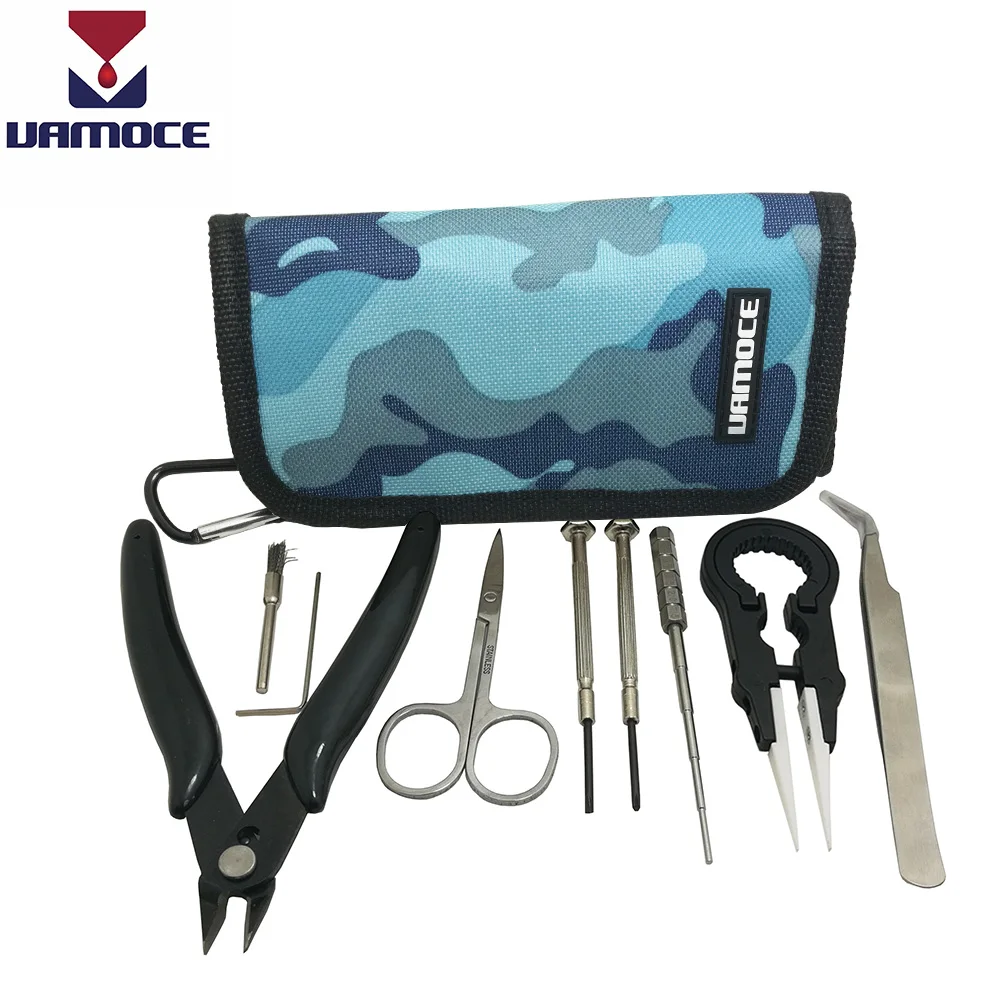 

VAMOCE Vape Tool Kit Ceramic Tweezers Coil Jig Coil Brush Plier Screwdriver Vape Cotton scissor E Cigarette Accessories