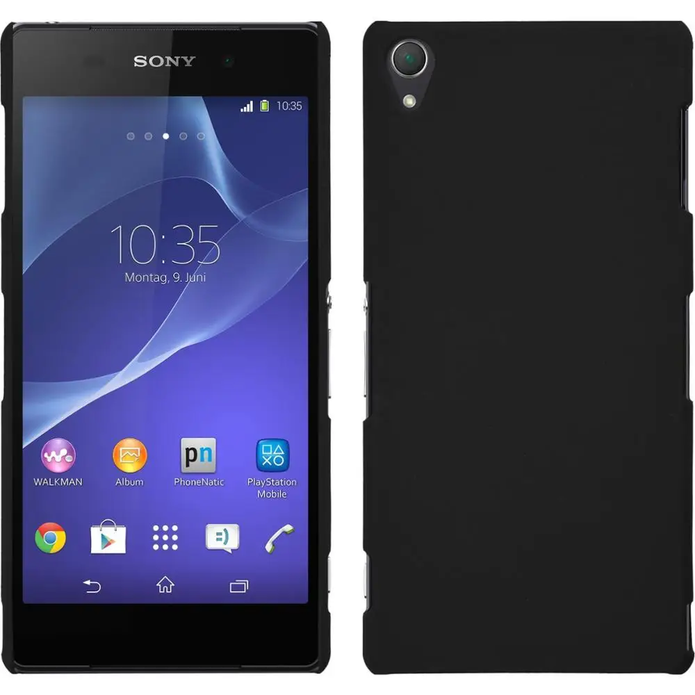 Гладкий прорезиненный чехол, Матовый Жесткий чехол для sony Xperia XP XA Compact M2 M4 M5 E5 X Performance C5 C4 E3 Z1 Z2 Z3 Z Z5 - Цвет: black